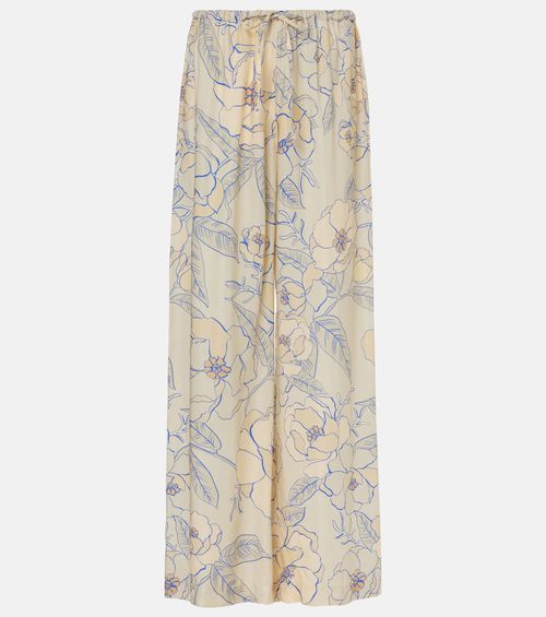 Floral wide-leg pants