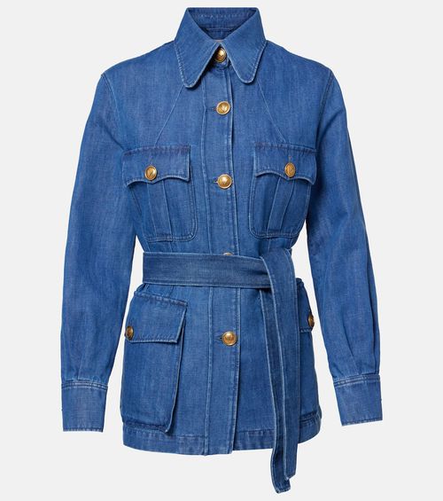 Belted denim jacket