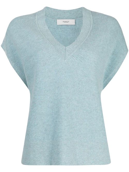 Ribbed-knit jumper - Blue