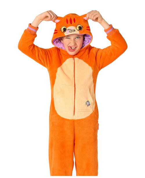 Little and Big Boys Red Cat Onesie - Orange