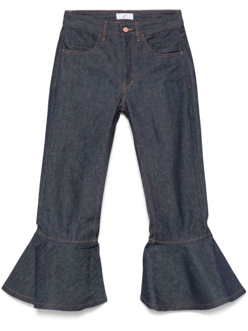 Dark Blue Petal Leg Jeans