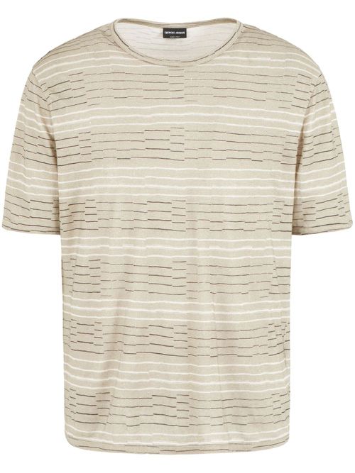 Striped linen T-shirt - Neutrals