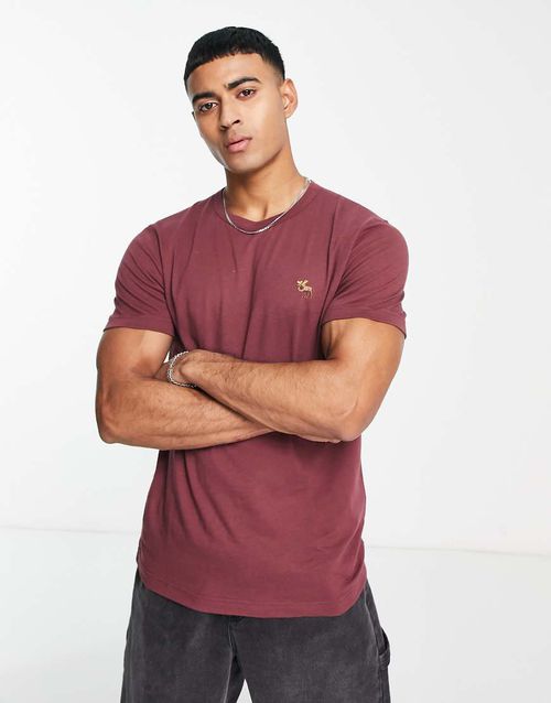 3D icon logo t-shirt in burgundy-Red