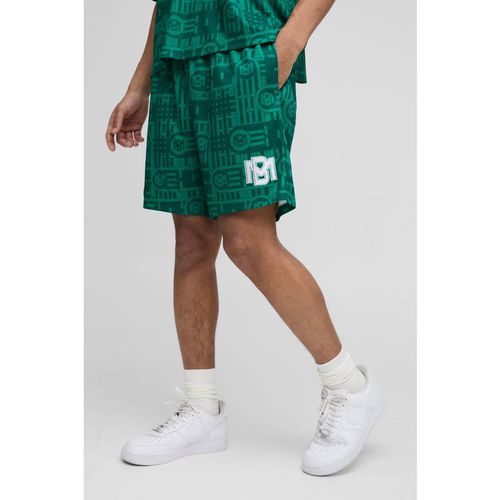 Relaxed Mesh Embroidered Mid Length Short | Green | Sma