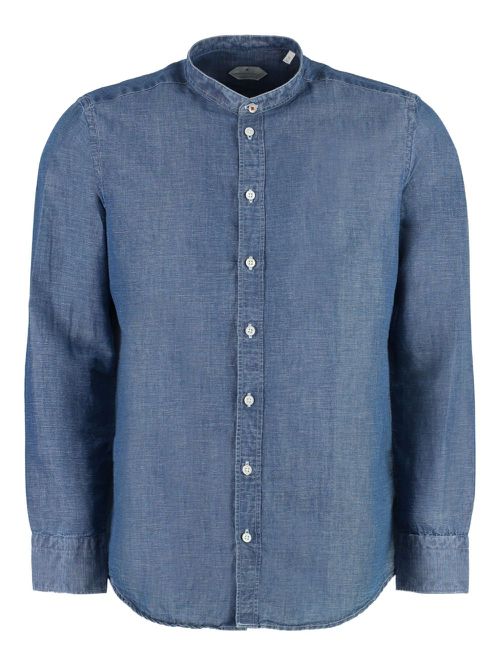 Buttoned chambray shirt - Blue