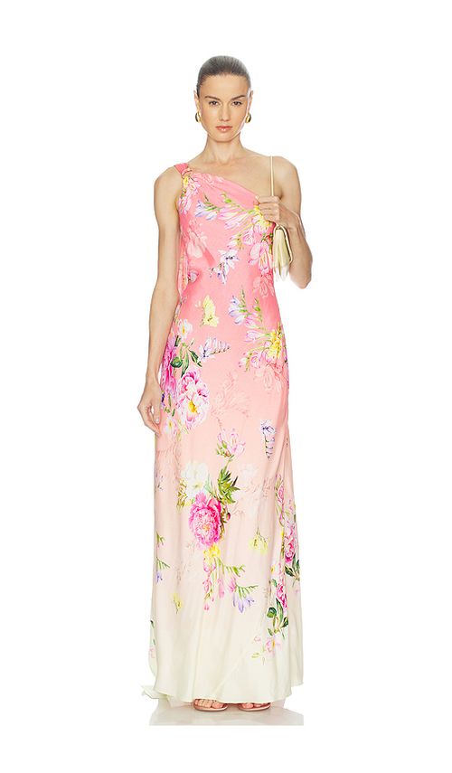 HEMANT AND NANDITA Avya Sash One Shoulder Dress in Pink