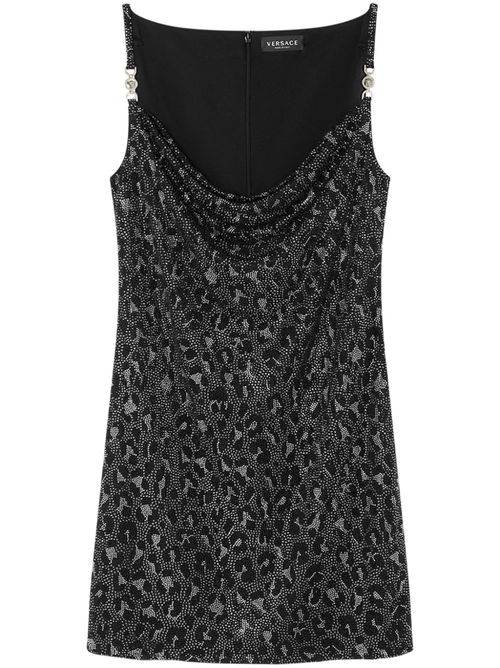 Leopard-print mini dress - Black