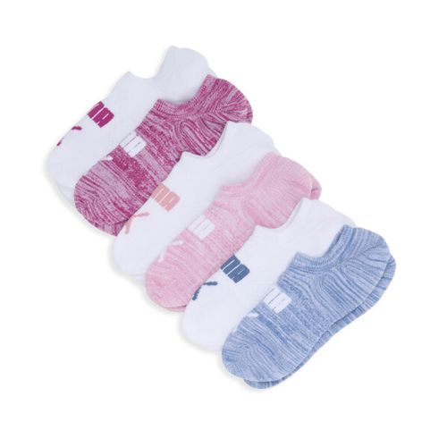 PUMA Women's Non-Terry Sneaker Socks 6 Pairs in White