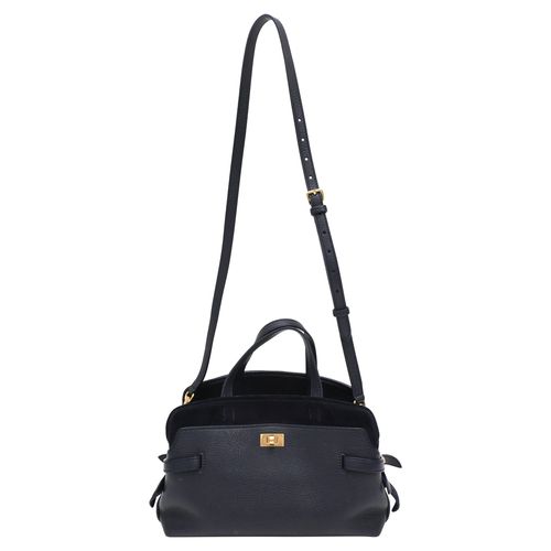 Small Wilson Shoulder Bag in Navy Blue Leather