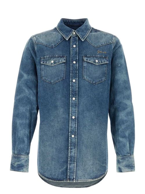 Givenchy Men's Denim Shirt in Blue | Size Medium | BM61205YB6 Color 426