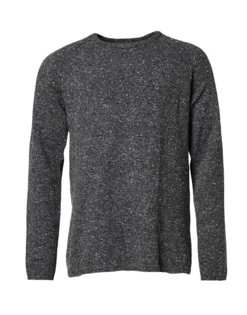Wool-Nylon Blend Knit Sweater — Gray