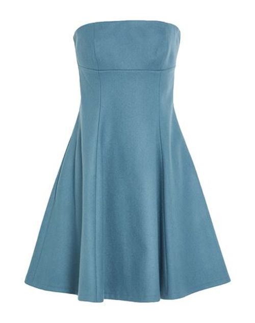 Woman Mini dress Slate blue Size 10 Wool, Polyester, Cashmere