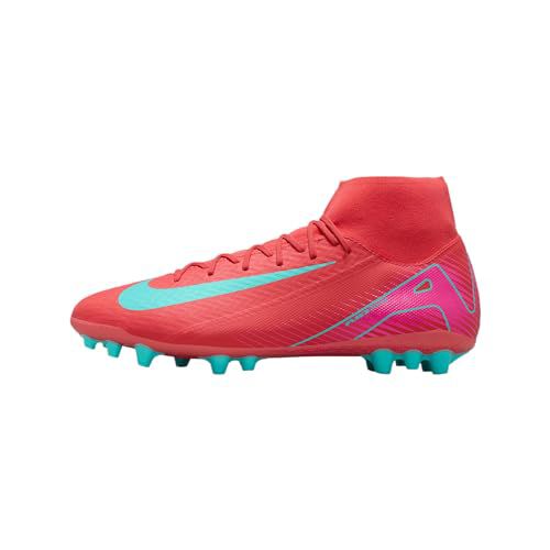 Nike Mercurial Superfly 10 Academy AG High-Top Soccer Cleats (FQ8329-800, Ember Glow/Aurora Green)