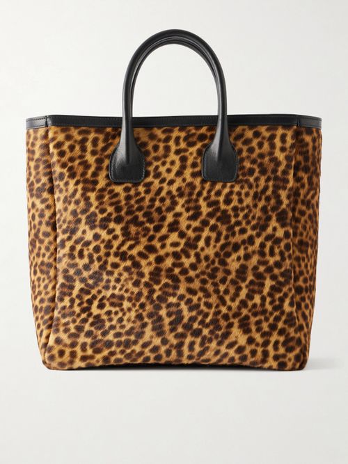 Freddie Leather-trimmed Animal-print Calf Hair Tote
