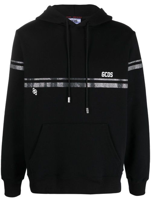 Crystal-embellished hoodie - Black