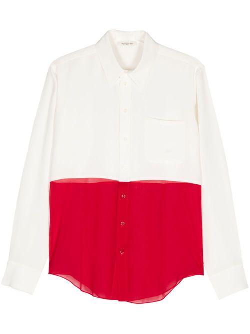 Colour-block silk shirt - Neutrals