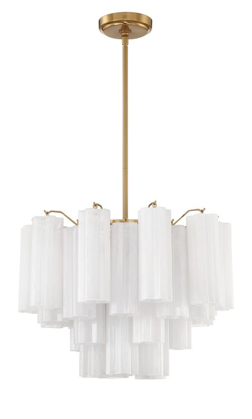 Aged Brass Six Light Chandelier from the Addis Collection