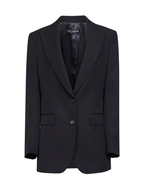 Virgin Wool Gabardine Blazer — Black