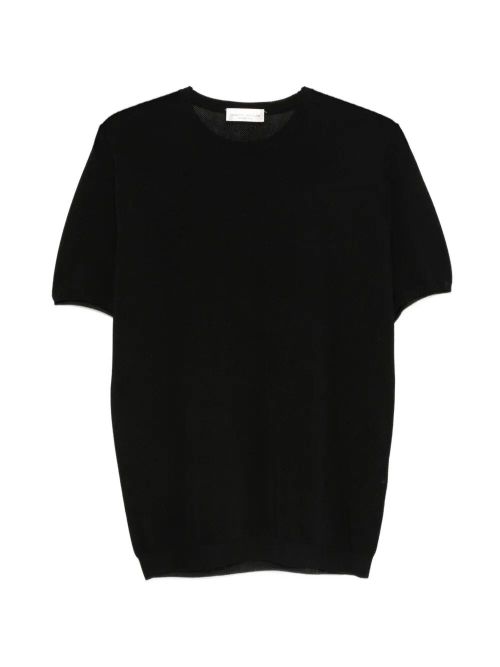 Short Sleeve Cotton Blend Sweater