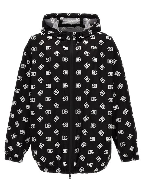 Logo-Print Nylon Jacket — Black