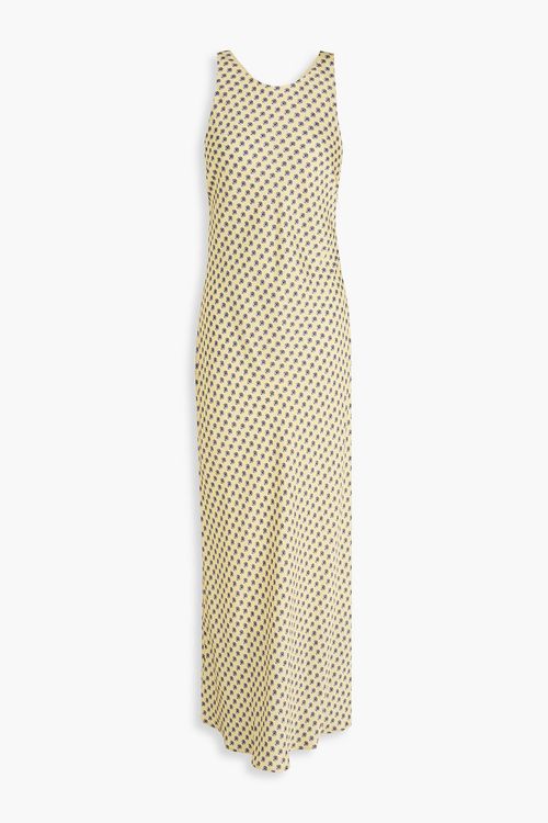 Rency printed satin midi dress - Yellow - FR 40
