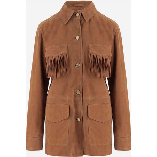 Ungewöhnliche Jacke aus Wildleder mit Fransen