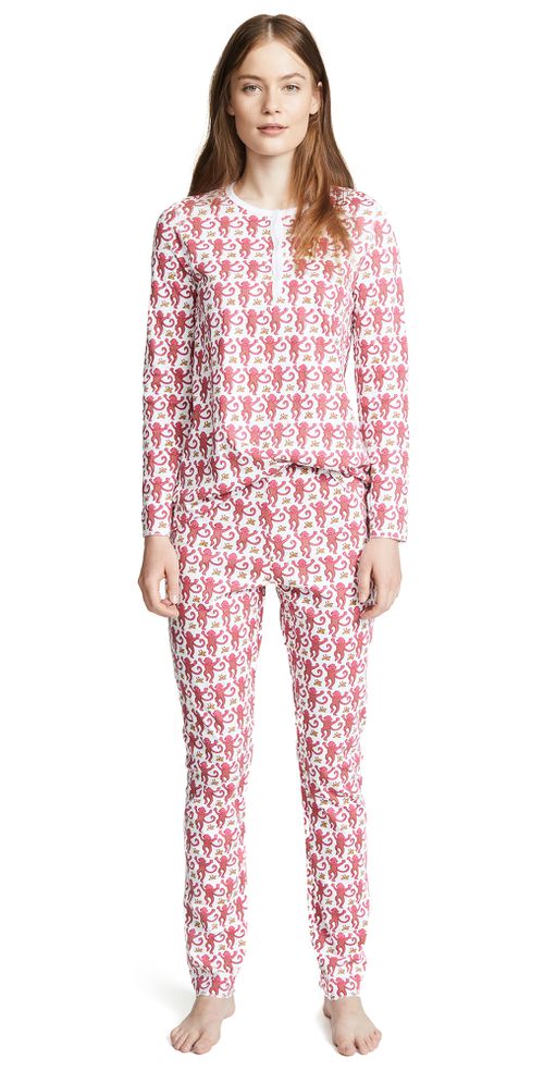 Roller Rabbit Monkey PJ Set Pink