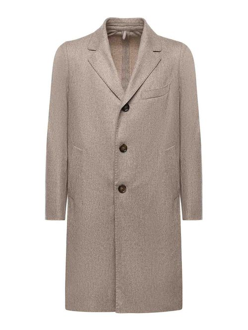 Single-Breasted Wool Blend Coat