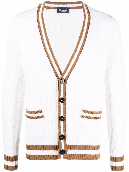 Cable knit cardigan - White