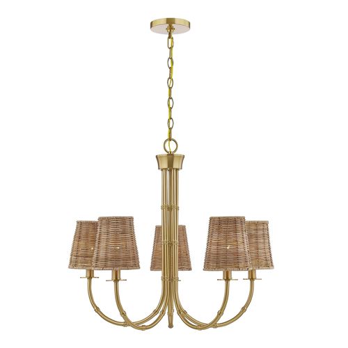 Ashbury 5-Light Chandelier in Warm Bra