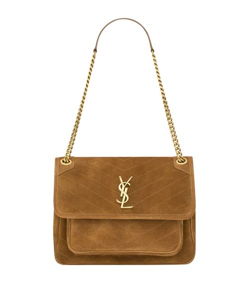 Medium Suede Niki Shoulder Bag