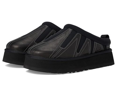 Tazz Sunwave 1169771-BLK Womens US 7 Black Leather Platform Slippers ZPO3712