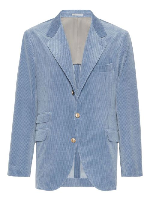Corduroy single-breasted blazer - Blue