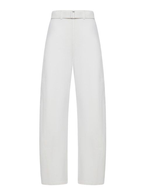 Bleached Heavy Denim Trousers With Belt