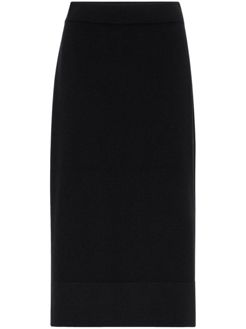 Cashmere midi skirt - Black
