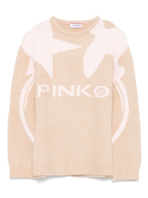 Intarsia-knit sweater - Brown
