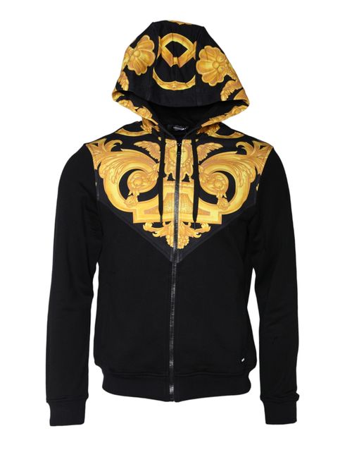 Medusa Print Cotton Sweatshirt — Black