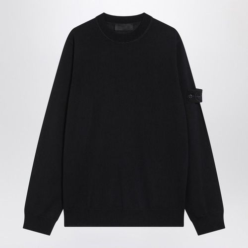 Stone Island Navy Blue Wool Crewneck Sweater