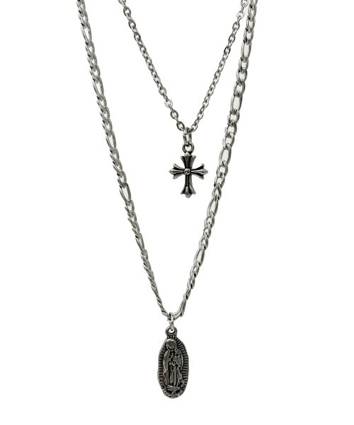 sk8errock Surgical Steel Double Layered Necklace 