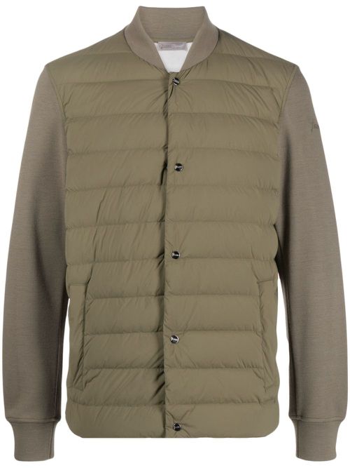 Contrasting-sleeves padded jacket - Green