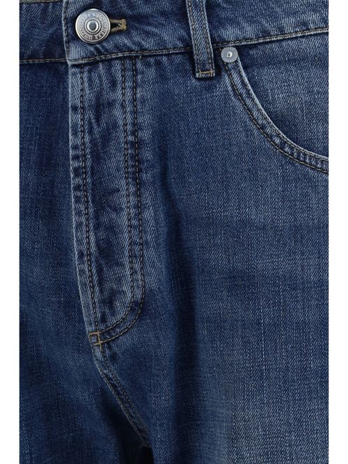 Five-Pocket Straight Jeans — Blue