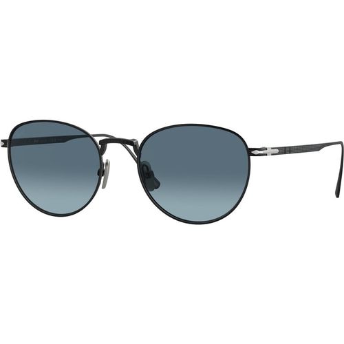 Persol Man PO5002ST 8004Q8 Zonnebrillen Titanium Zwart Blauw Pantos Normaal Gearceerd