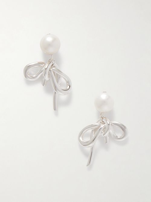 Once In A Blue Moon Recycled Silver Pearl Earrings - One size