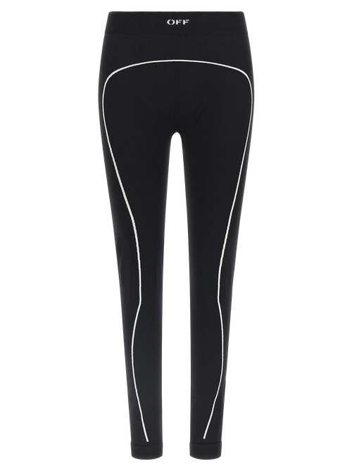 Logo-Embroidered Polyamide Leggings — Black