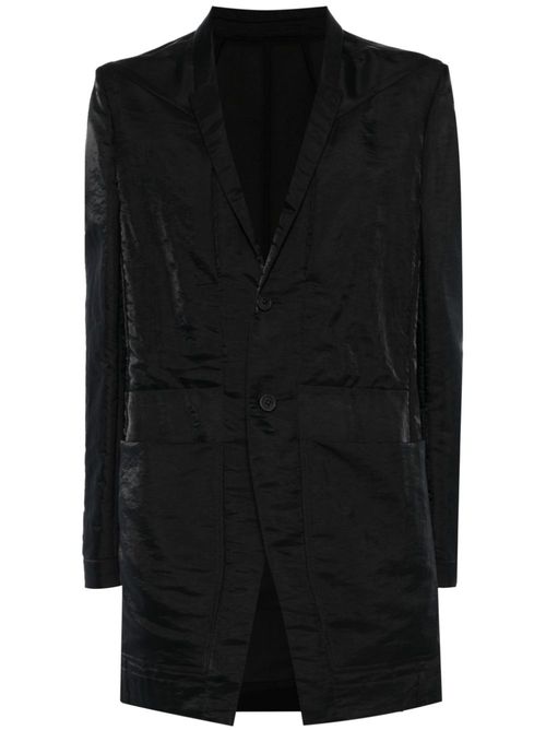 Silk-blend single-breasted blazer - Black