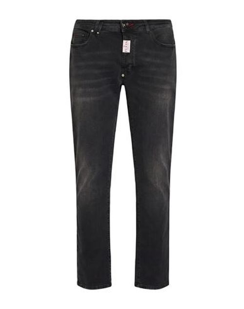 Man Jeans Black Size 36 Cotton, Elastane