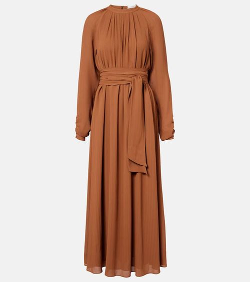 Pinky belted draped maxi dress