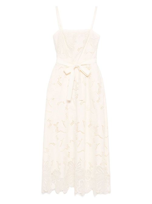 Embroidered long dress - Neutrals