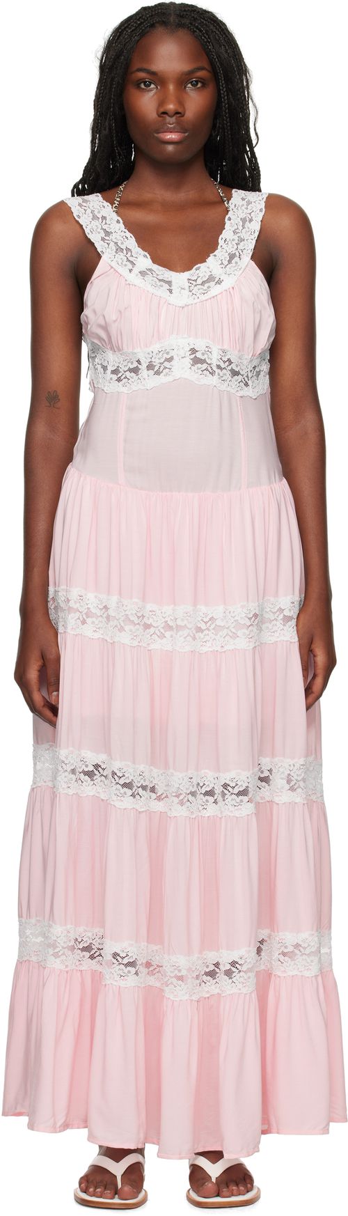 Frankies Bikinis | Frankies Bikinis Pink Dakota Maxi Dress | Realry