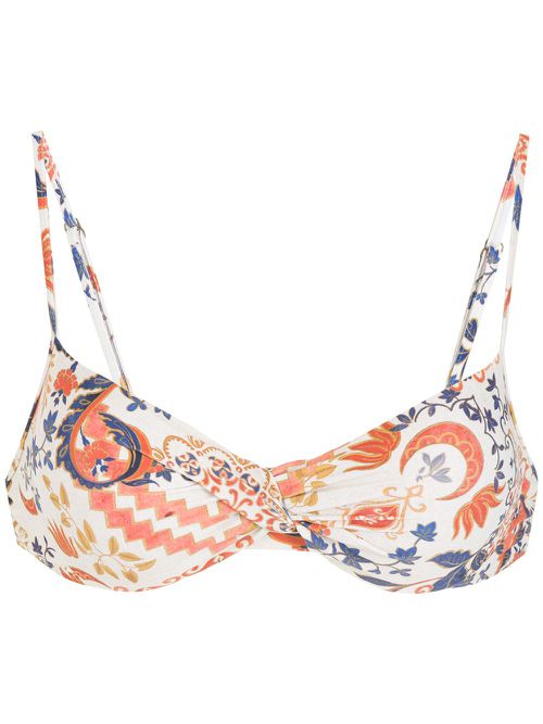 Fiji printed bikini top - Neutrals